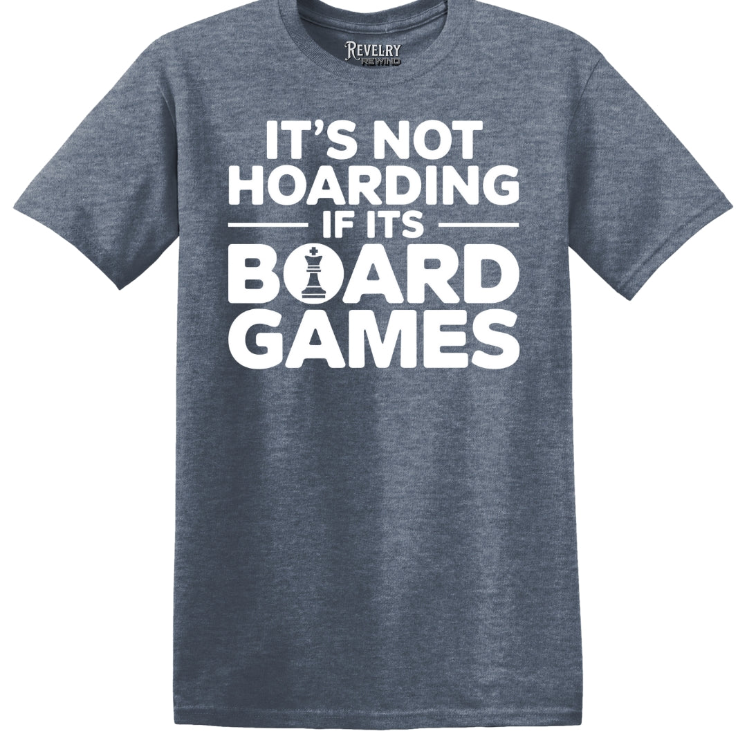 Flatlay of Board Hoarder T-Shirt in Heather Indigo