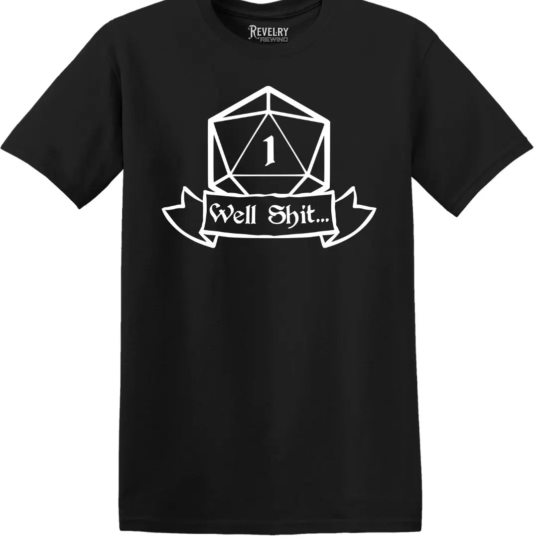 Critical Fail Tee flatlay on Black shirt
