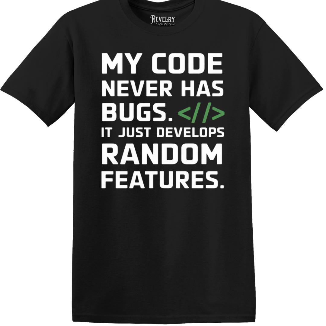 Flatlay of Random Features T-Shirt in Black