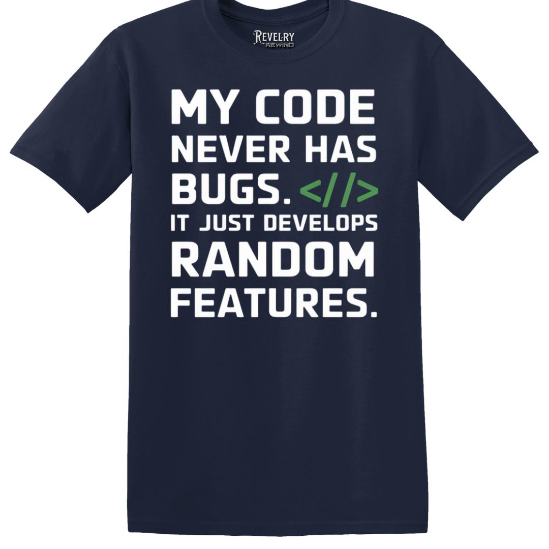 Flatlay of Random Features T-Shirt in Navy