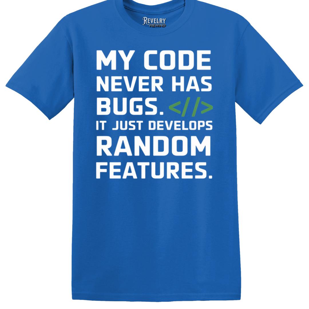 Flatlay of Random Features T-Shirt in Royal