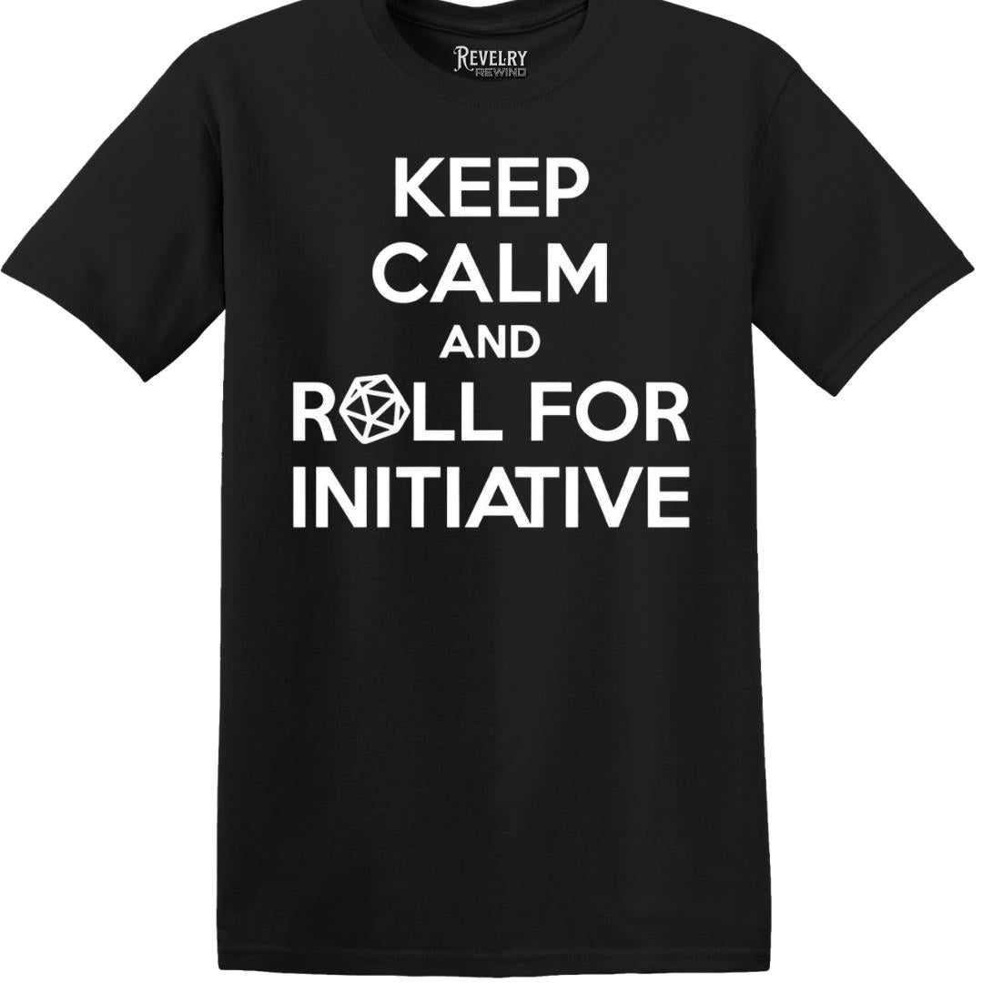 Flatlay of Roll Initiative T-Shirt in Black