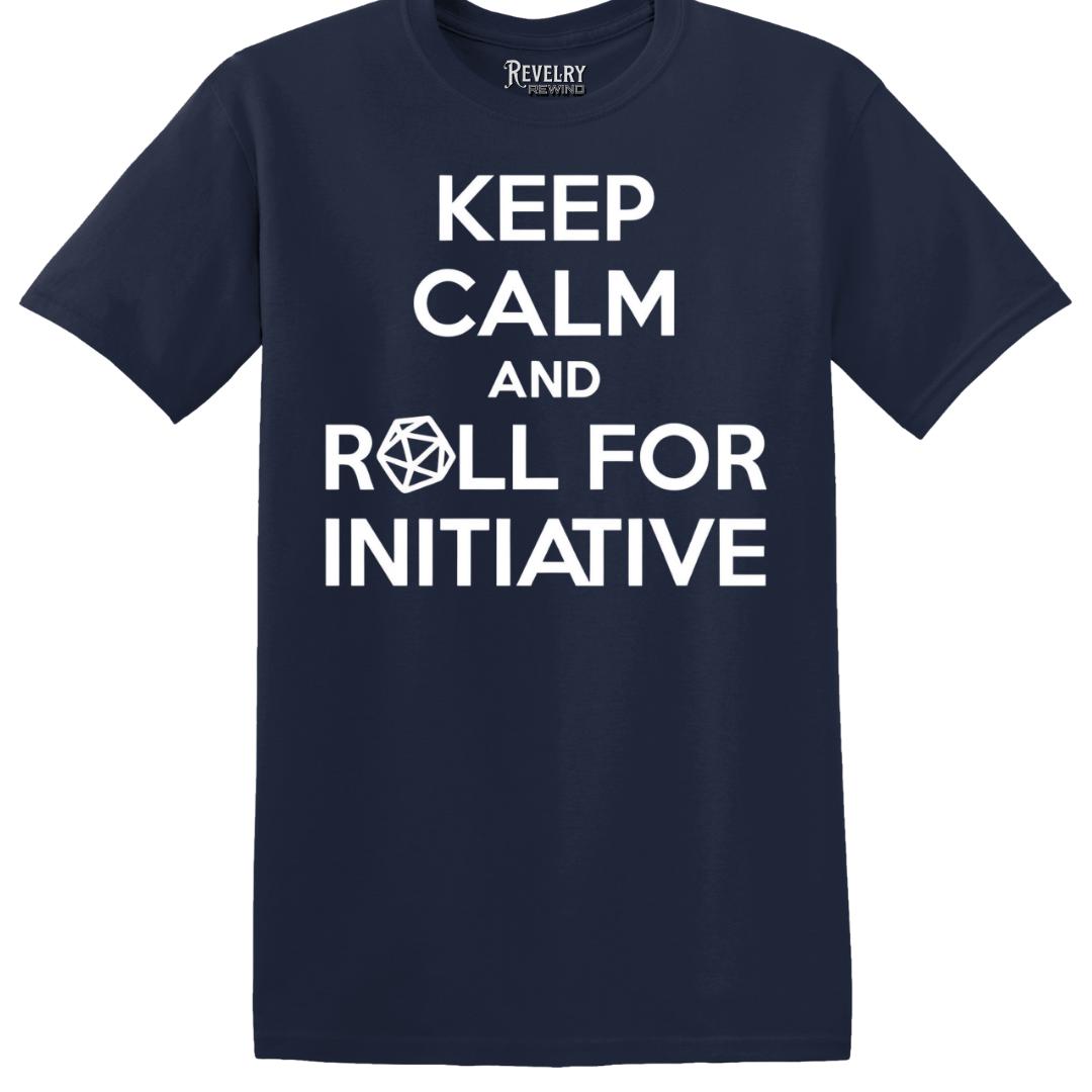 Flatlay of Roll Initiative T-Shirt in Navy