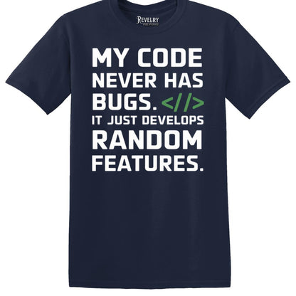 Flatlay of Random Features T-Shirt in Navy