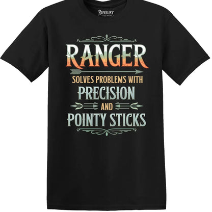 Black flatlay of Ranger Pointy Sticks tee