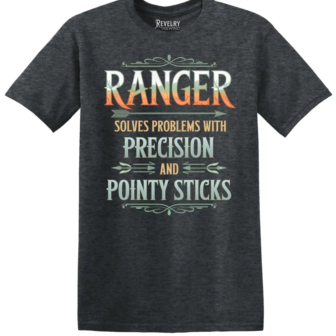 Dark Heather flatlay of Ranger Pointy Sticks tee