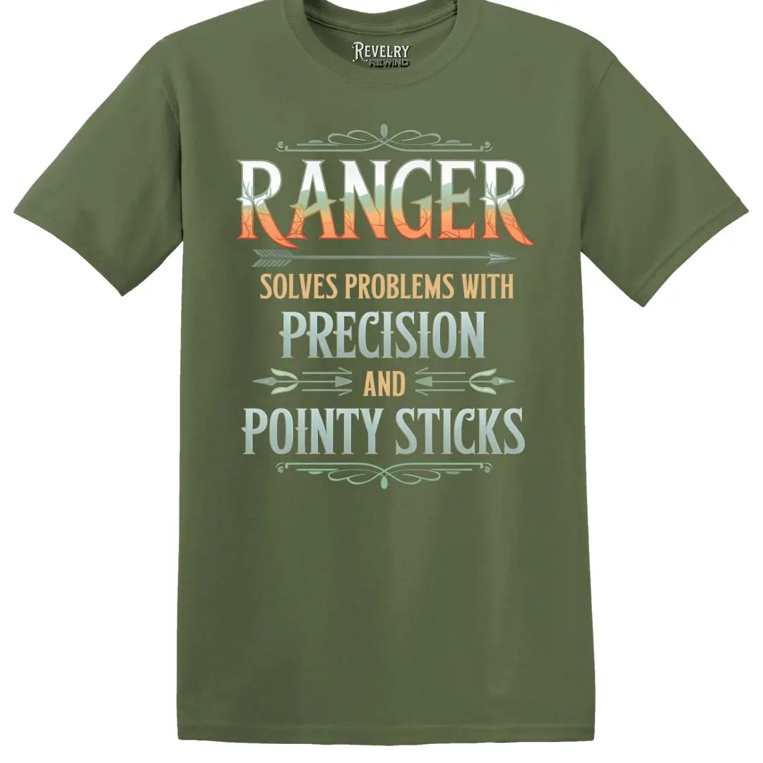 Military Green flatlay of Ranger Pointy Sticks tee