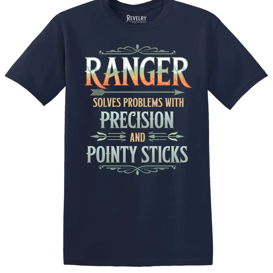 Navy flatlay of Ranger Pointy Sticks tee