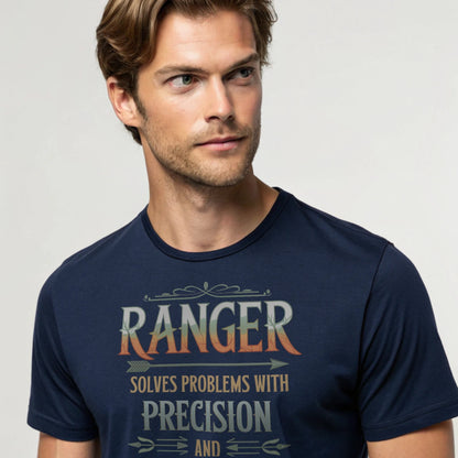 Navy studio mockup of Ranger Pointy Sticks tee